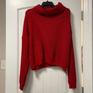 Pink lily waffle knit sweater